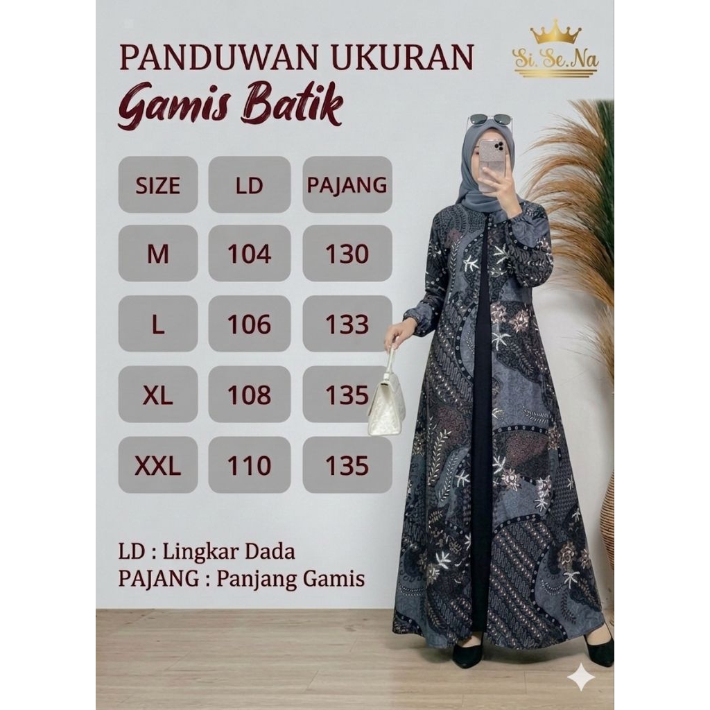 Gamis Batik kombinasi Modern deres  Gamis Busui All Size/Gamis Batik Kombinasi - Gamis Batik Terbaru