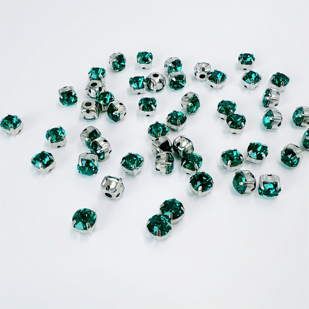 Kristal Jahit Kristal Cangkang Kristal Bulat  (+-6mm)(Grade S)(ISI 12 PCS/ 1 Lusin), Payet Rangkai P