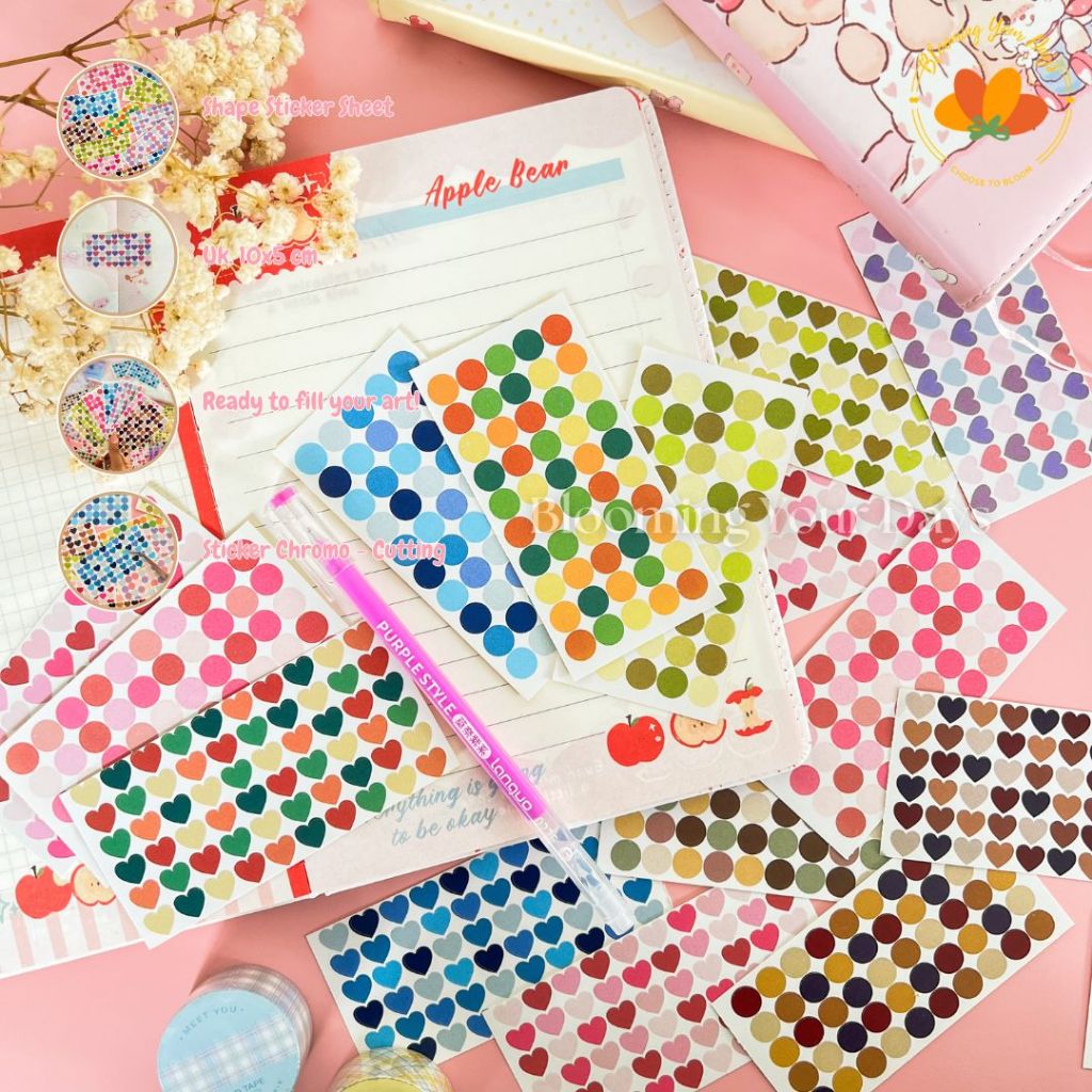 Stiker MACARON DOT Sticker Planner | Stiker Bulat Warna | Stiker Jurnal Bulat Aesthetic stiker dot /