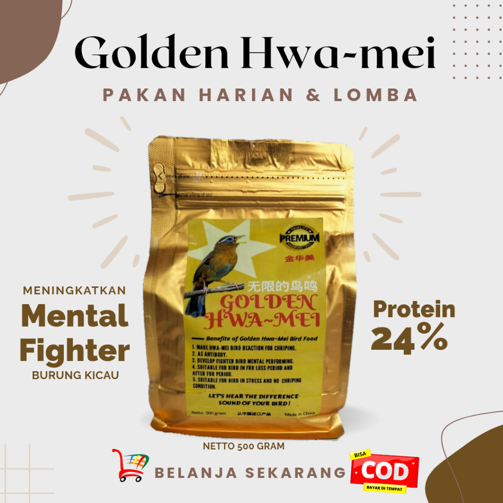 Pakan burung kicau gacor hwamei wambi 500 gram poksay anis samyong dll