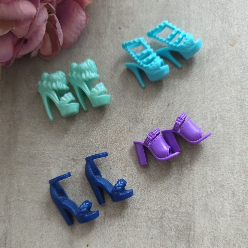 Aneka Sepatu Barbie Mattel Blue / Mint / Purple / Navy high heels all varian