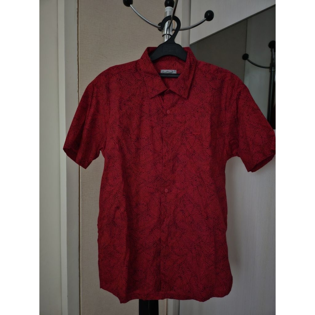 Kemeja cowok merah crocodile PRELOVED/BEKAS