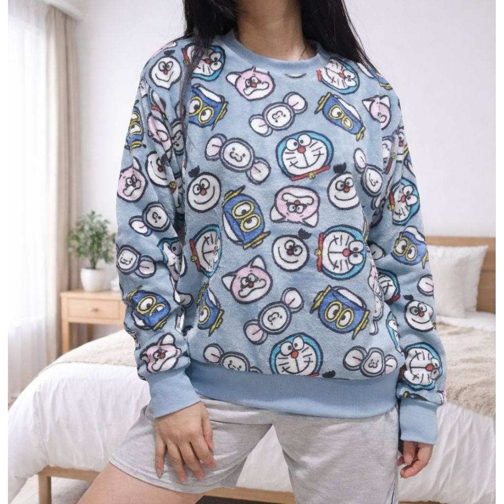 sweater doraemon x pman ori fujiko fujio