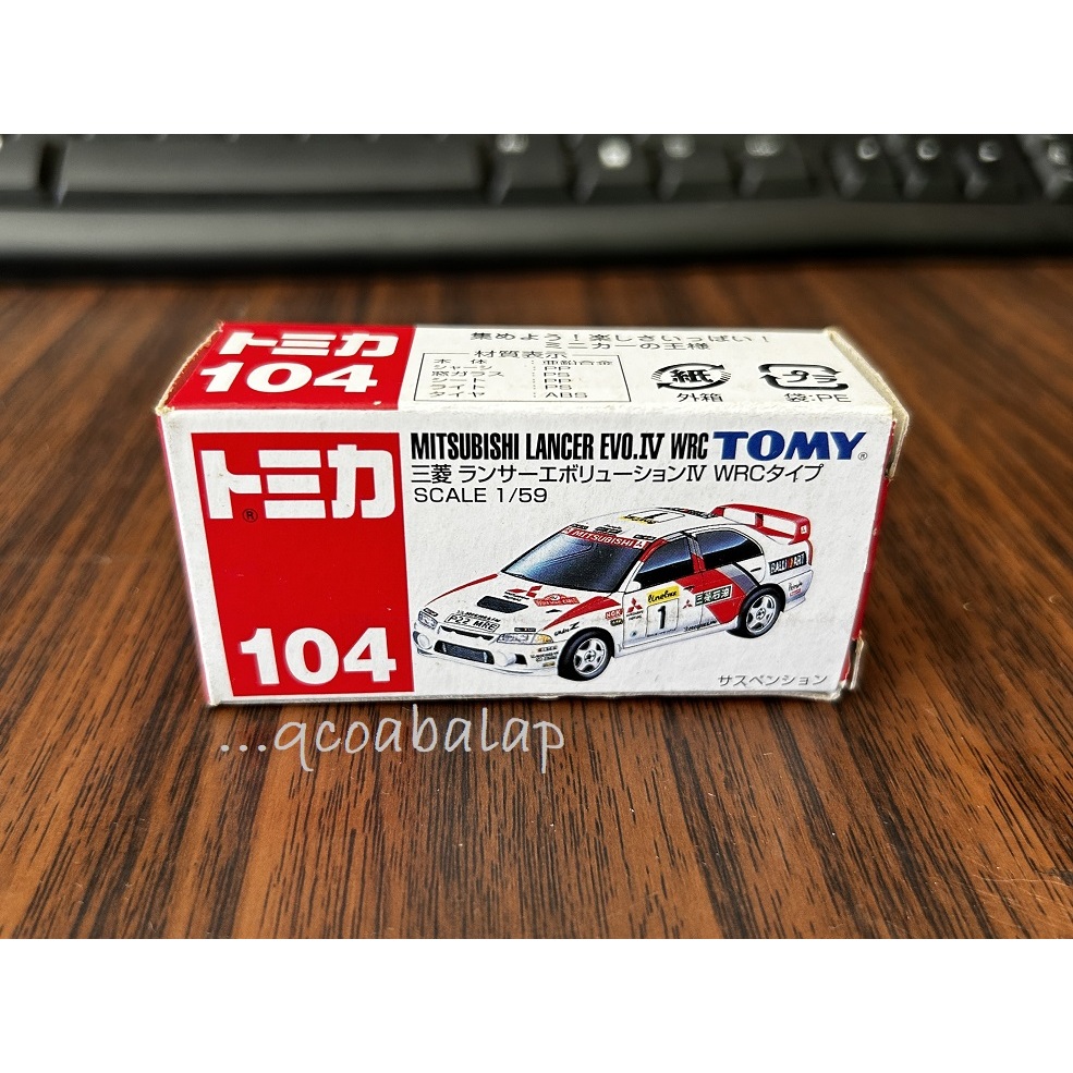 Tomica Tomy Reguler 104 Mitsubishi Lancer Evo.IV WRC