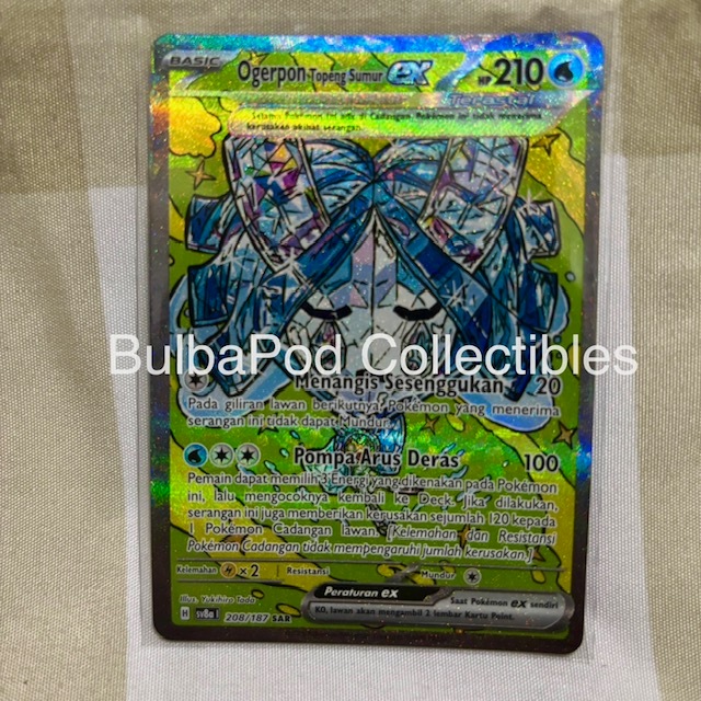 Pokemon TCG Indonesian Ogerpon Topeng Sumur ex SV8a 208/187 SAR Festival Terastal ex