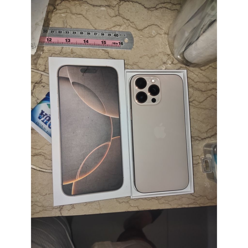 iphone 16 pro max 256gb desert gold sim indo aktif like new original apple