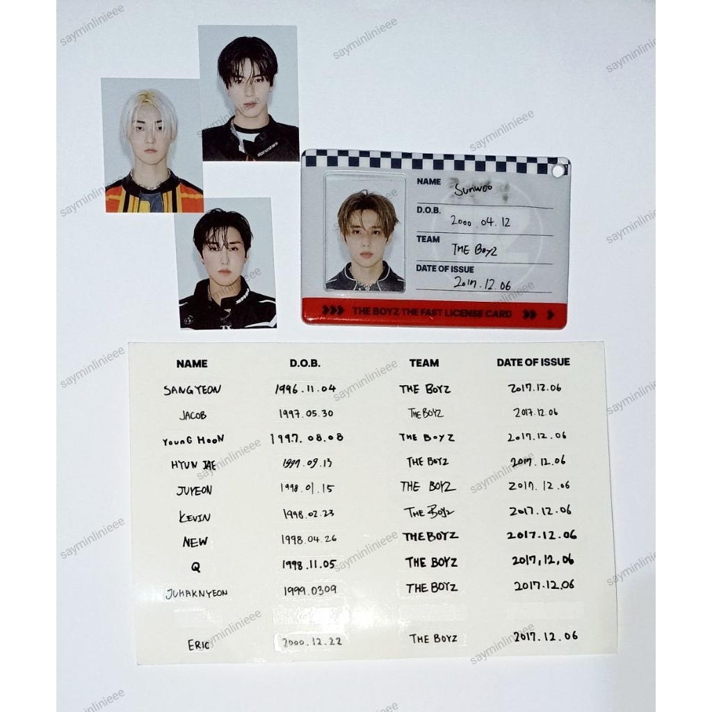 Readystock THE BOYZ TBZ THE FAST 2025 SEASON'S GREETINGS SEASON GREETING SG25 ID PHOTO PIC PVC MINI 
