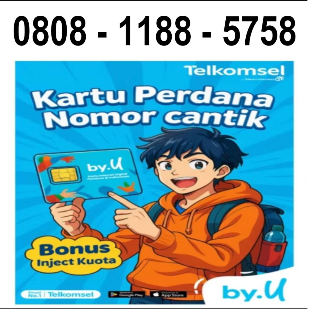 kartu perdana nomor cantik byu b.yu cantik 0808 1188 5758