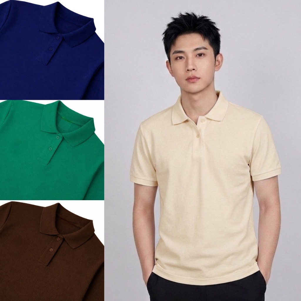 Zuans Store Kaos Polo Kerah Pria Motif Polos Lengan Pendek Desain Simple Cocok Aktivitas Sehari-hari