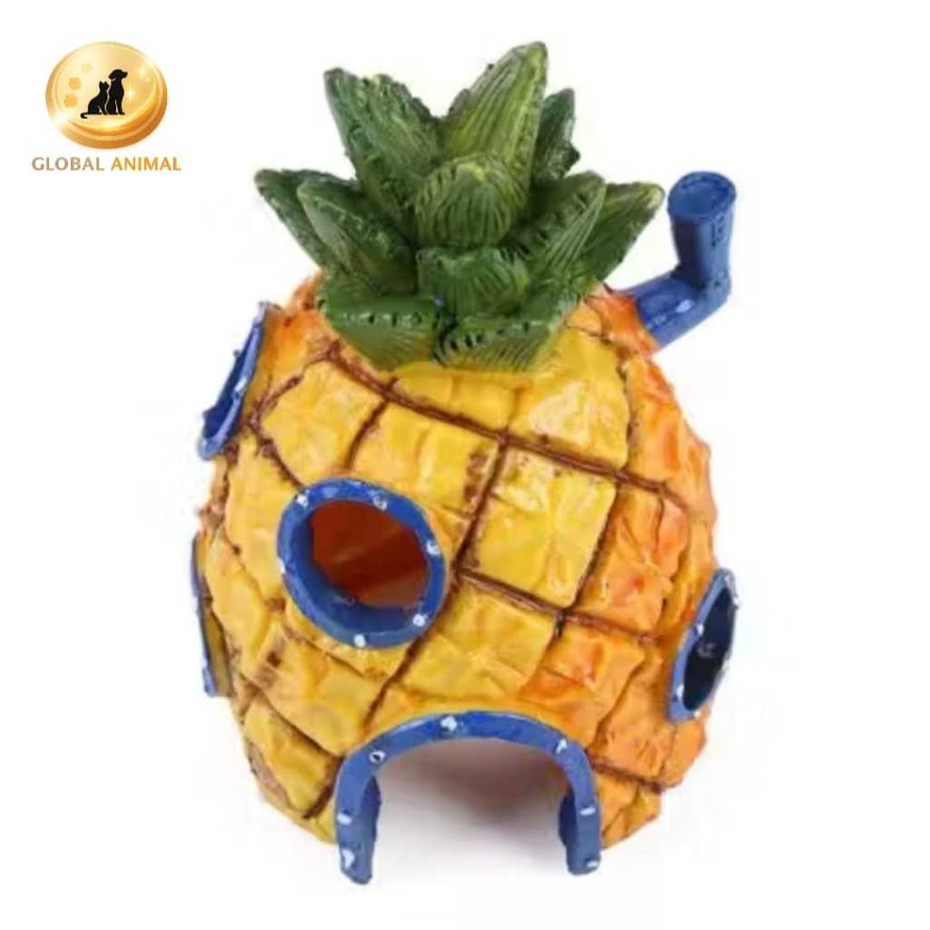 HIASAN AQUARIUM RUMAH SPONGEBOB rumah nanas dekorasi akuarium miniatur resin aquascape
