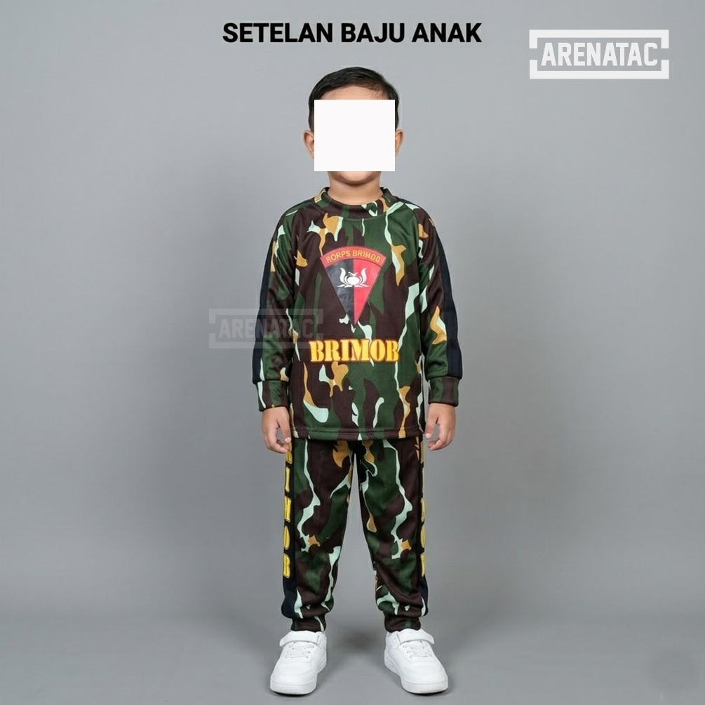 Setelan Baju Anak BRIMOB / Trening Anak Brimob