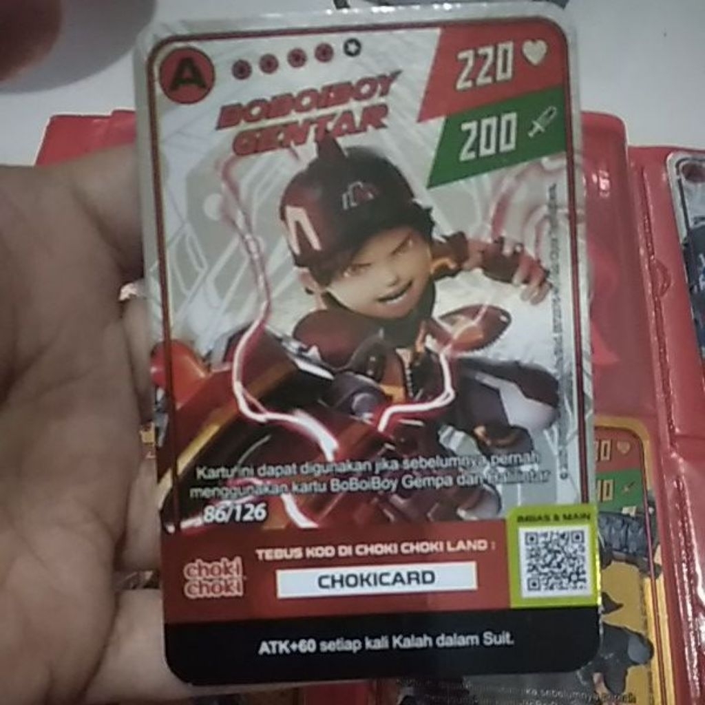 kartu boboiboy monsta galaxy card boboboy  gentar season 1