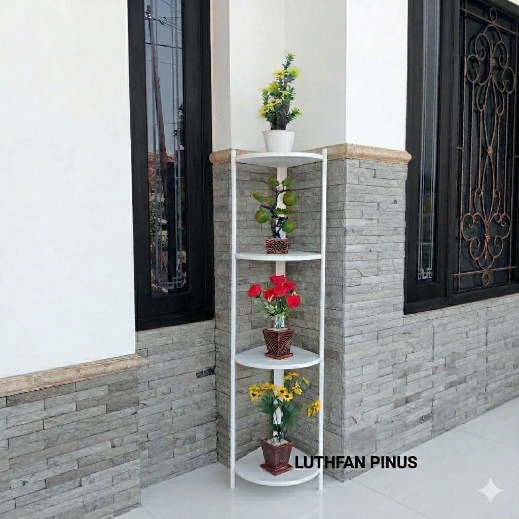rak bunga sudut/ rak bunga sudut 4 tingkat.