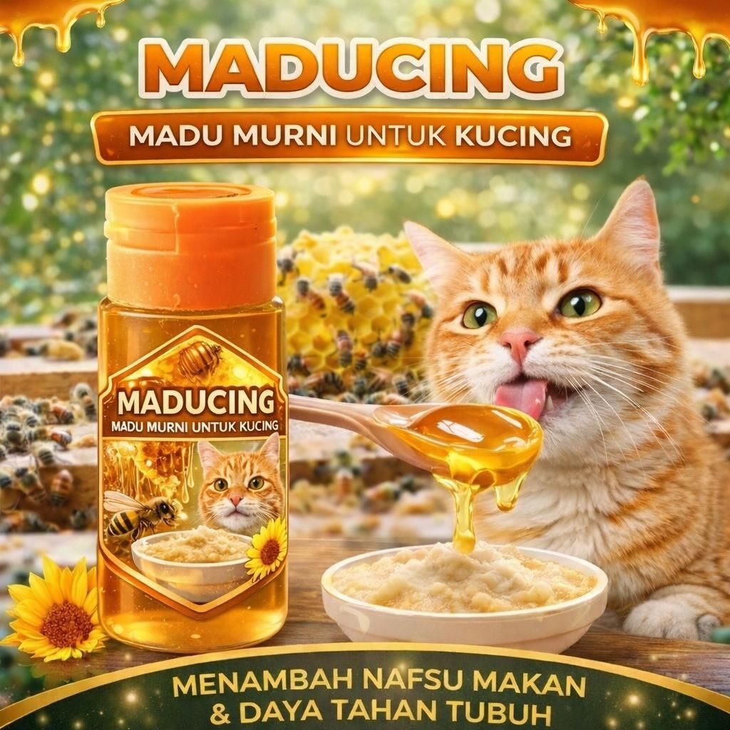 MADUCING - Madu Untuk Kucing Vitamin Kucing Penambah Nafsu Makan Kucing Sakit Imun Kucing Vitamin Ku