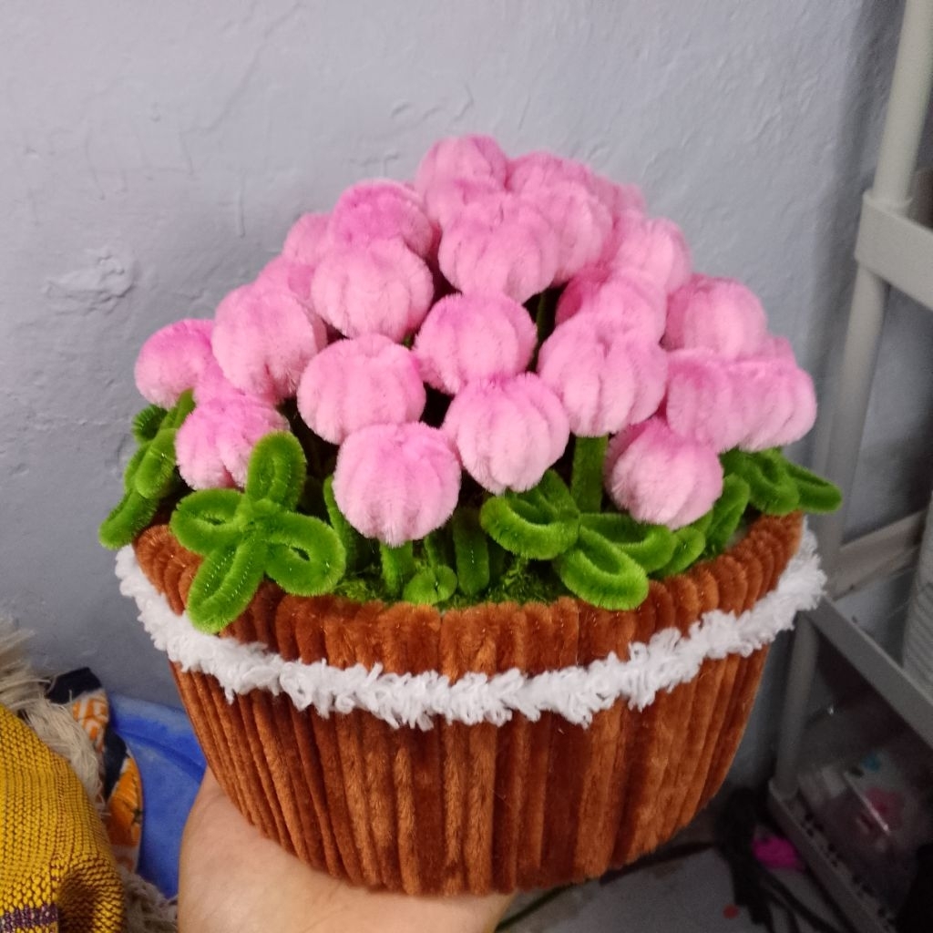 bunga tulip pink kawat bulu - pink tulip flower pipe cleaner