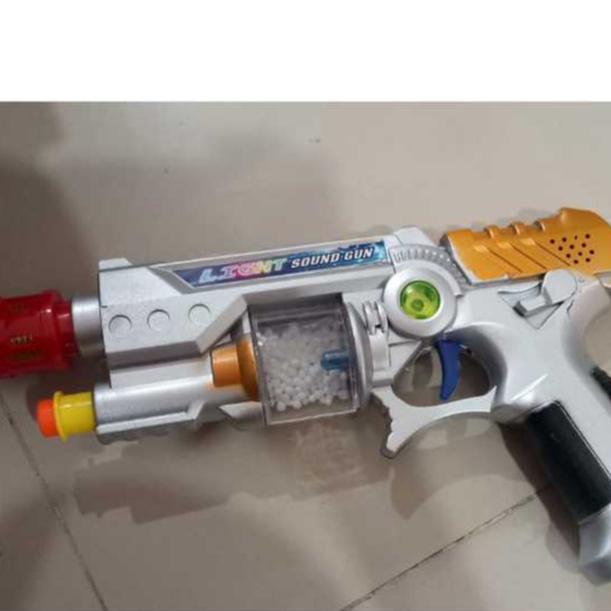 MAINAN ANAK ANAK LAKI PISTOL SILVER BESAR TEMBAK TEMBAKAN MAINAN PISTOL SUARA