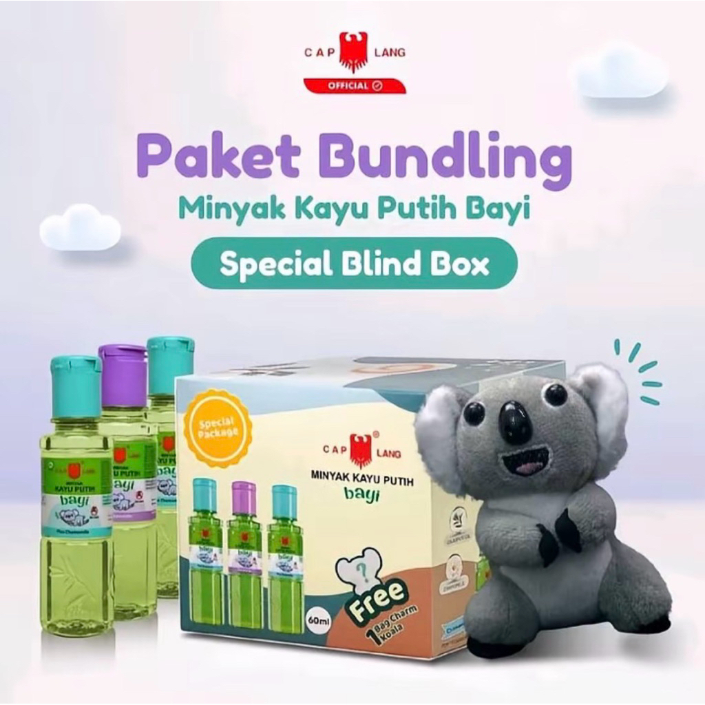 paket bundling minyak kayu putih bayi isi 3pcs plus boneka koala