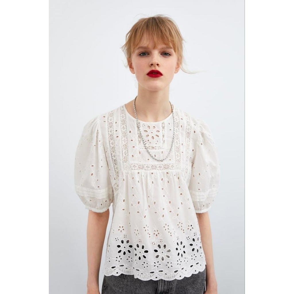 Zara eyelet blouse