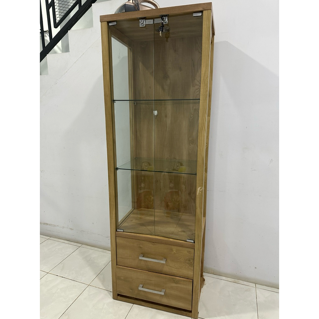 MEDAN PICK UP - LEMARI HIAS 5 LANTAI LEMARI KACA KAYU