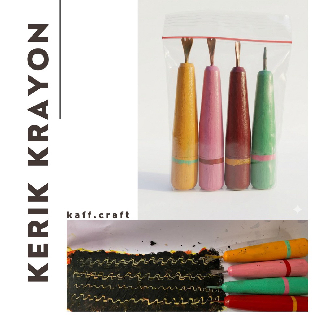 KERIK/KEROK KRAYON/ALAT GORES LUKIS KRAYON BAHAN KAYU/
