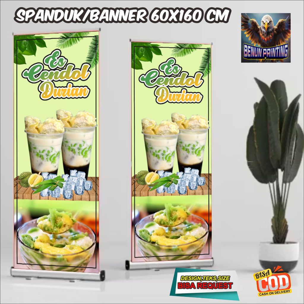 Banner Spanduk Es cendol DurianCustom 60x160 cm