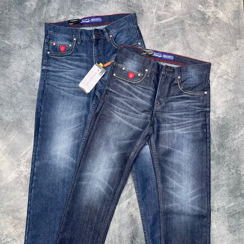 STUCY REGULER Non Stretch - Celana jeans panjang pria STUCY Original selvedge