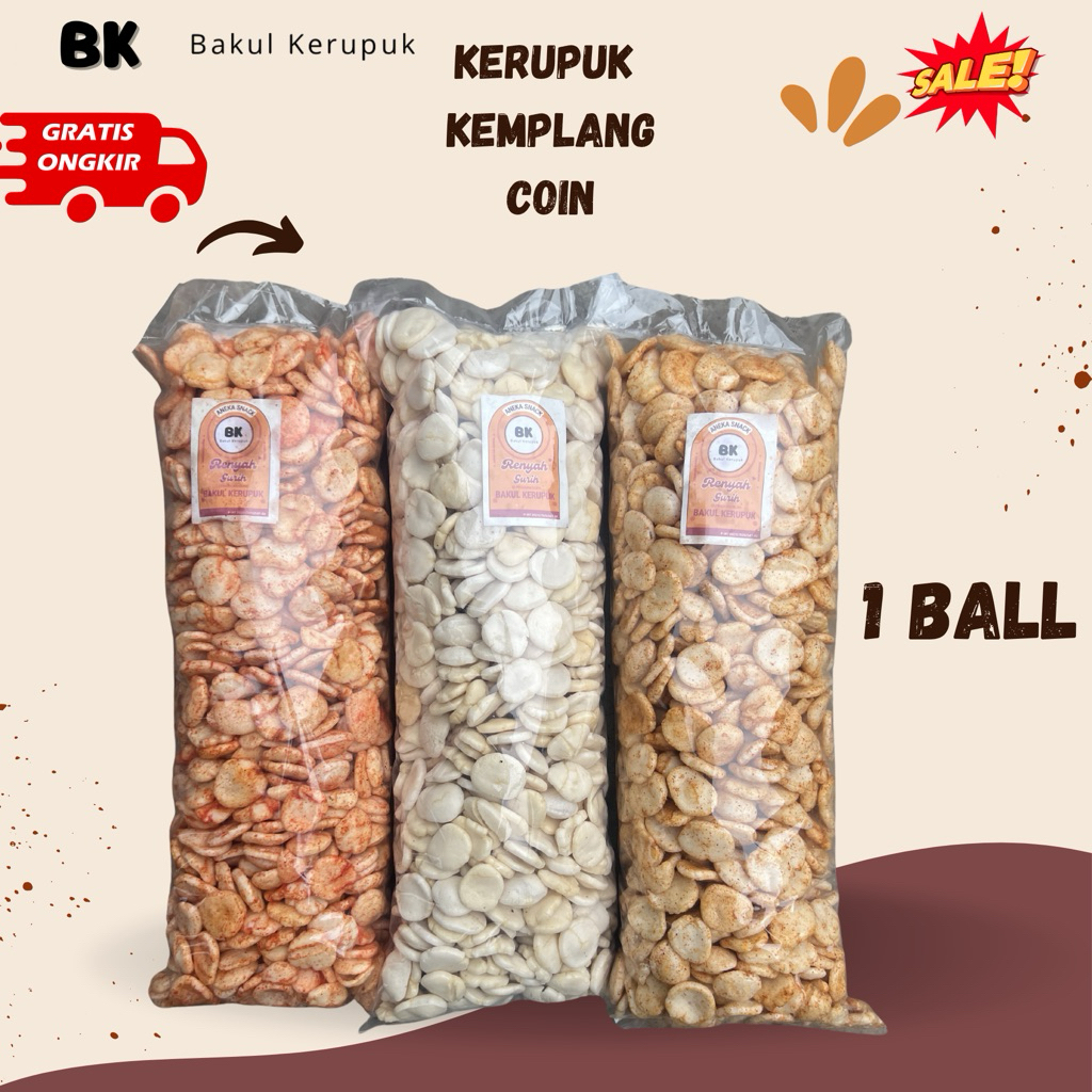 1 BALL KERUPUK KEMPLANG UDANG CEMILAN MAKANAN RINGAN