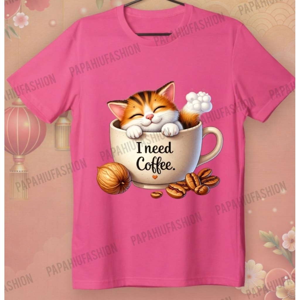 Kaos Kopi I Need Coffee Kaos Kopi Terkini | Kaos Coffee Lovers | Kaos Barista Estetik | T-Shirt Kopi