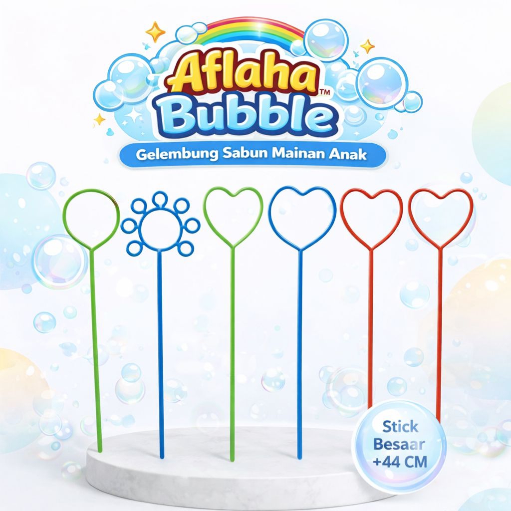 Aflaha Bubble - Stik Tangkai Balon Bubble Sabun Besar Karakter Kembang