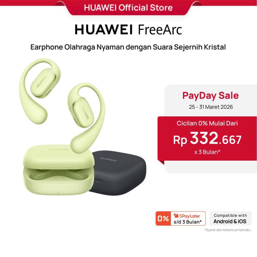 [PayDay Voucher s/d 15%] HUAWEI FreeArc TWS Earphone | Earphone Olahraga Nyaman dengan Suara Sejerni