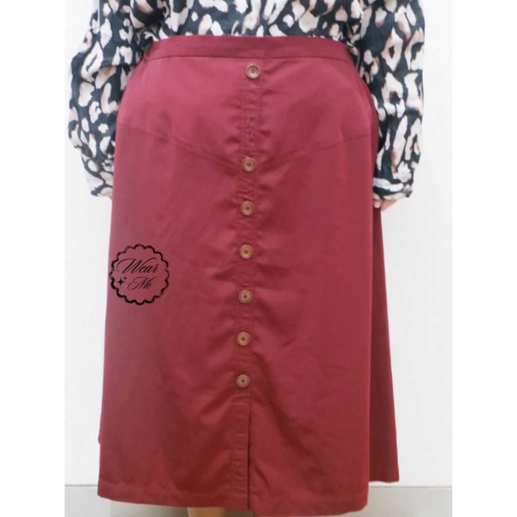 Rok Panjang Merah Maroon