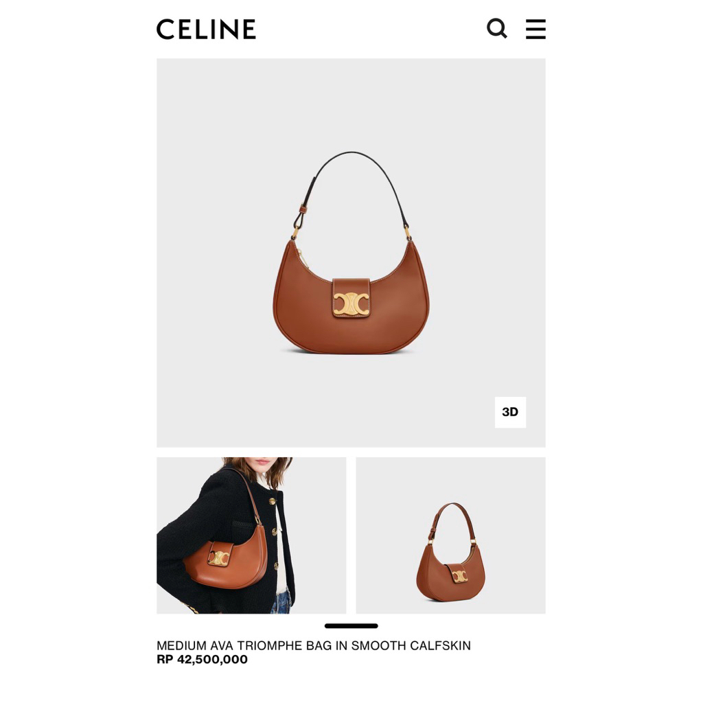 Celine Ava triomphe Medium bag Receipt Plaza indonesia (PI)