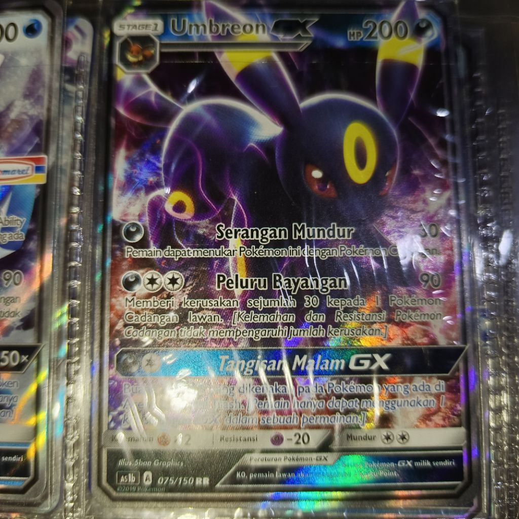 Umbreon GX AS1B 075/150 RR Kartu Pokemon TCG Indonesia Original Card NM Condition Rare Hantaman Pert