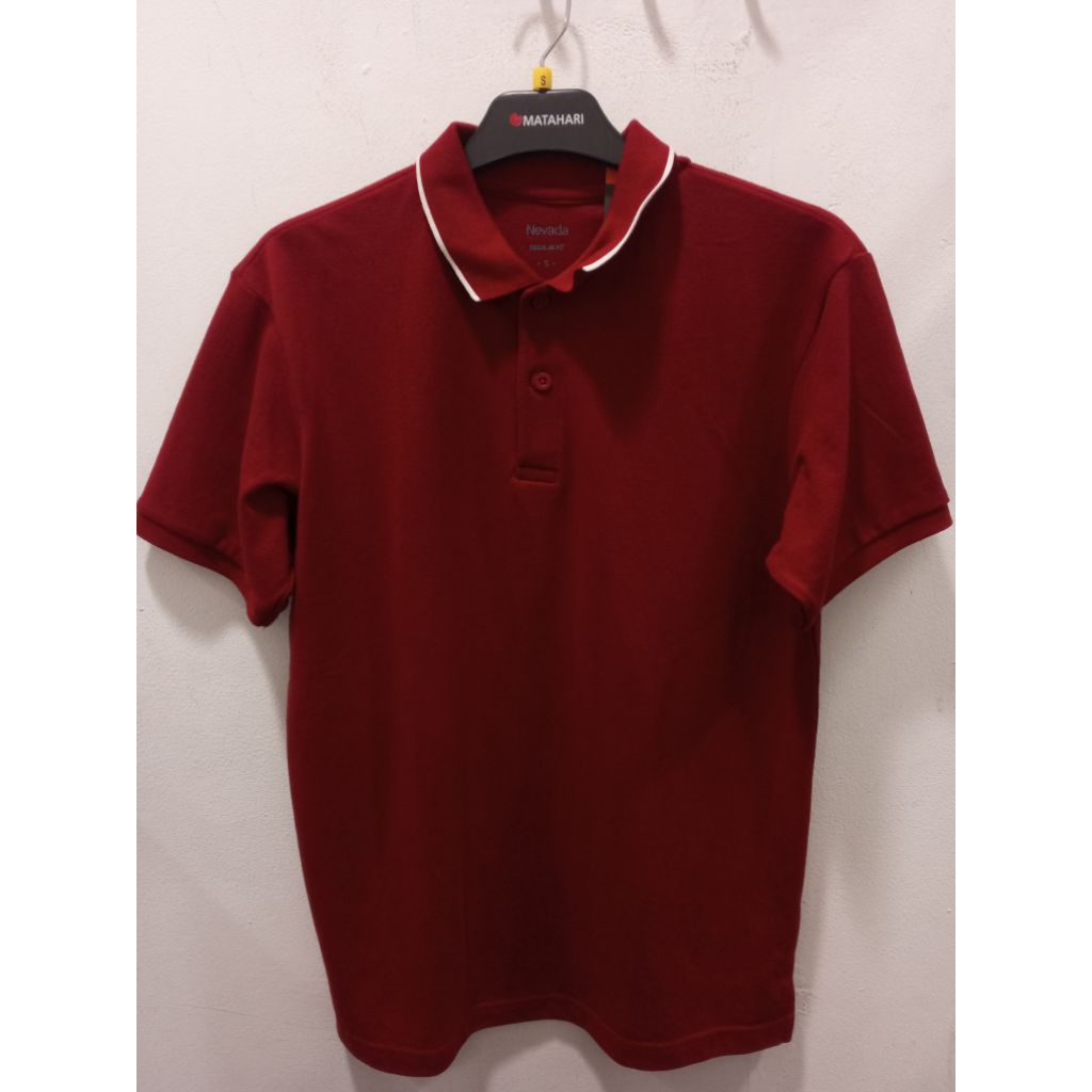 kaos kerah lengan pendek pria Nevada original size S-XL