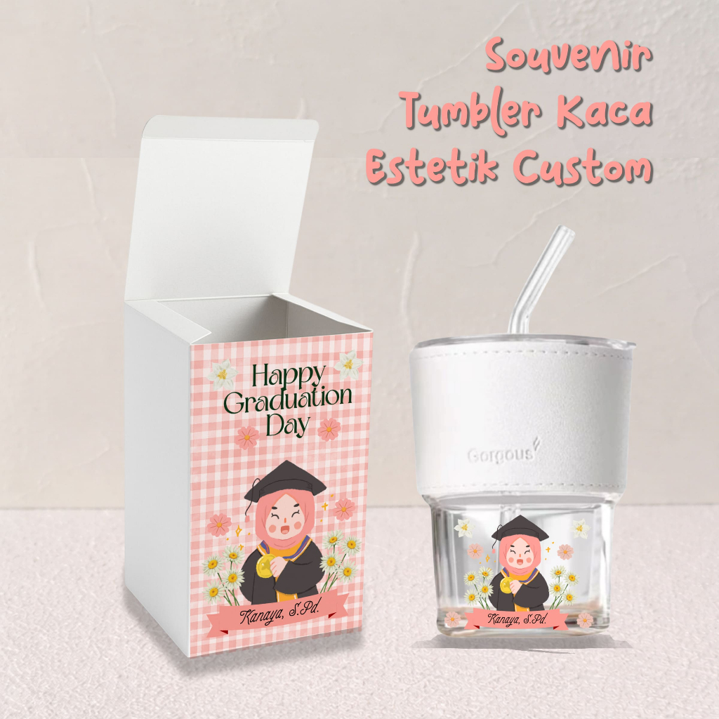 Kai Craft - Souvenir Hampers Wisuda Tumbler Estetik Custom - Free Box