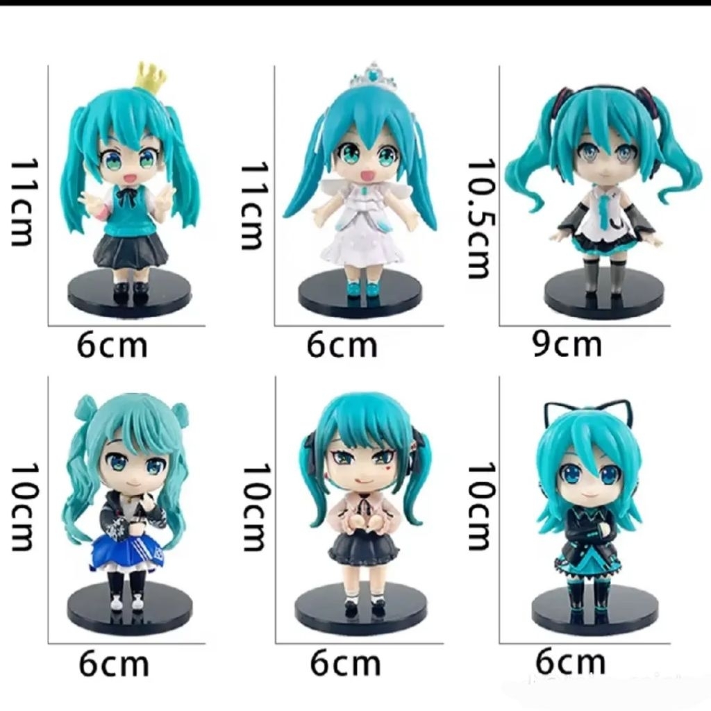 action figure Miku figure Hatsunai miku set 6pcs