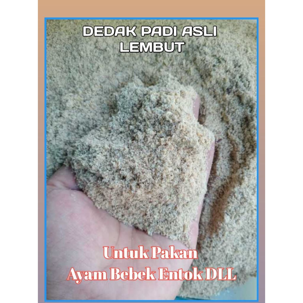 dedak asli, bukan sekam di bikin dedak, lembut halus tinggi protein kemasan 5kg