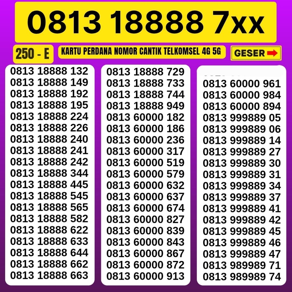 NOMOR CANTIK SIMPATI 4G LTE 5G TELKOMSEL SIMPATI CANTIK KARTU PERDANA SIMPATI NOCAN SIMPATI ABAB NOM