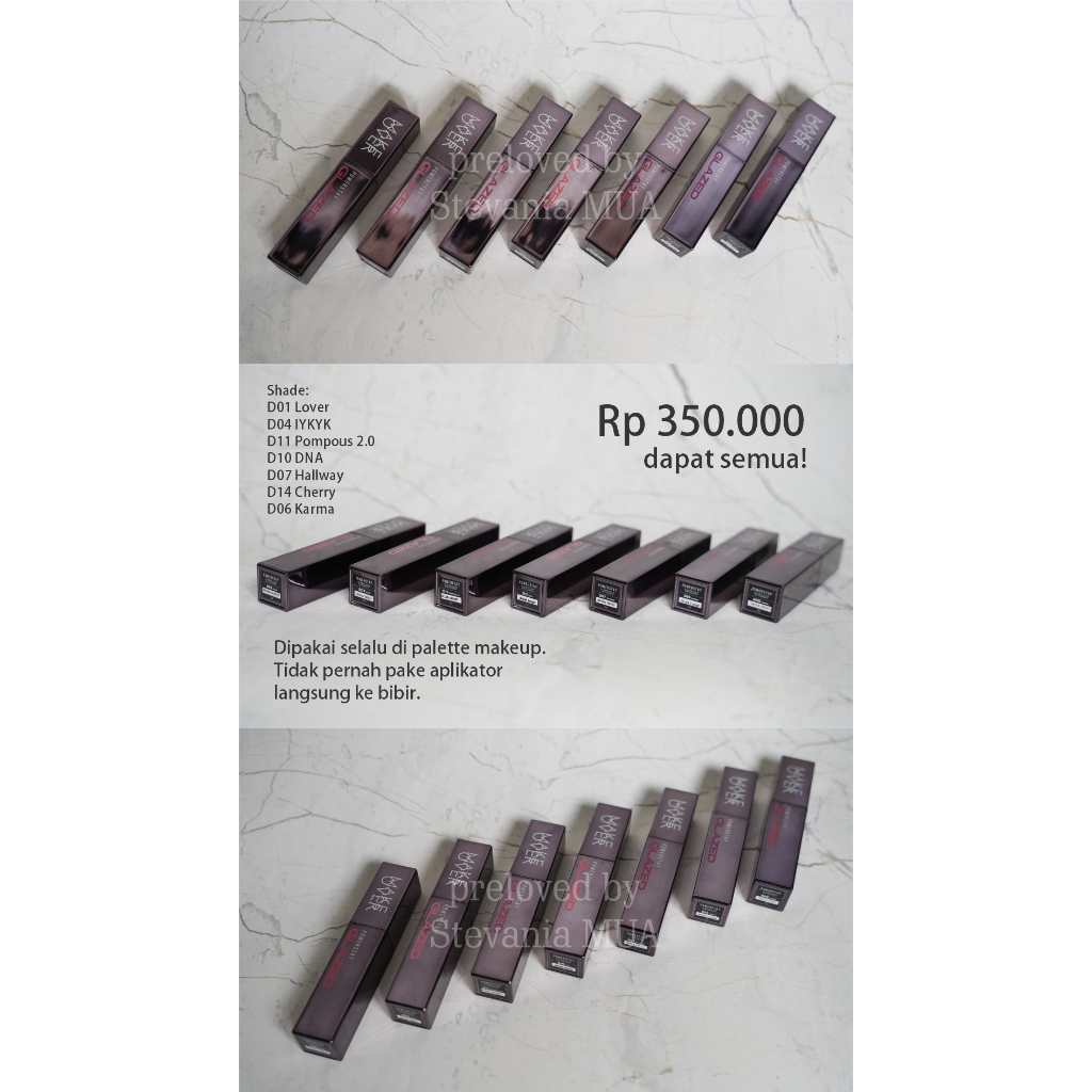 Make Over Power Glazed 7 pcs (Preloved)