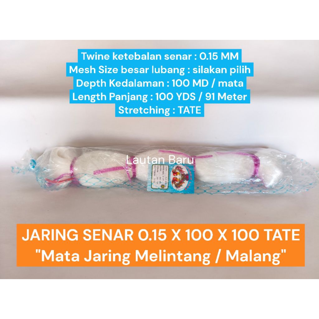 JARING SENAR 0.15 - 100x100 TATE JARING IKAN