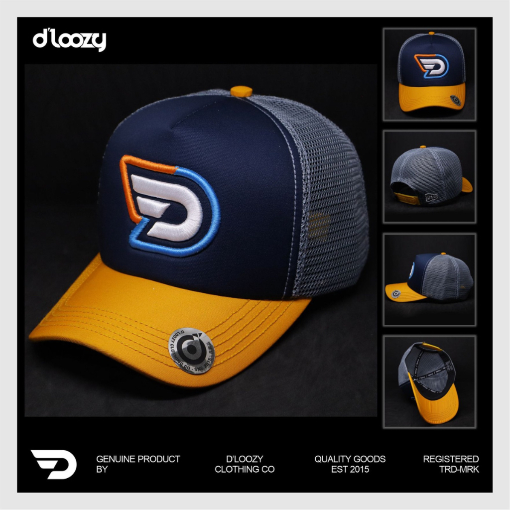 Dloozy Topi Jaring Proshop Original Official Hitam Skaters Drip On Trucker Pria