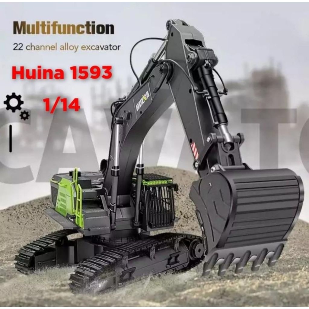 RC Excavator Huina 1593 1/14 22CH Alat  Berat Heavy Tool