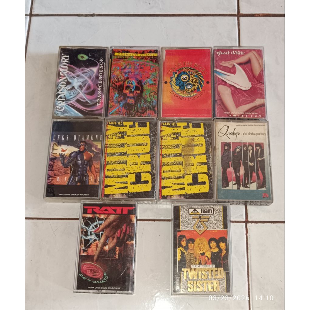 kaset CRIMSON GLORY-Transcendence / CRIMSON GLORY-Strange & Beautiful / GIN ON THE ROCKS-Coolest Gro
