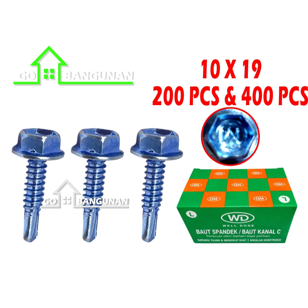 Baut  Kanal C 10 X 19 WD Tajam dan Mengikat Kuat