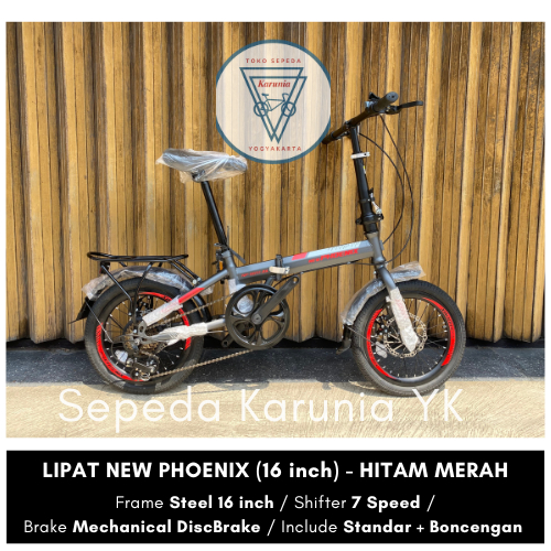 Sepeda Lipat 16 inch New Phoenix 7 Speed (khusus GOSEND Yogyakarta)
