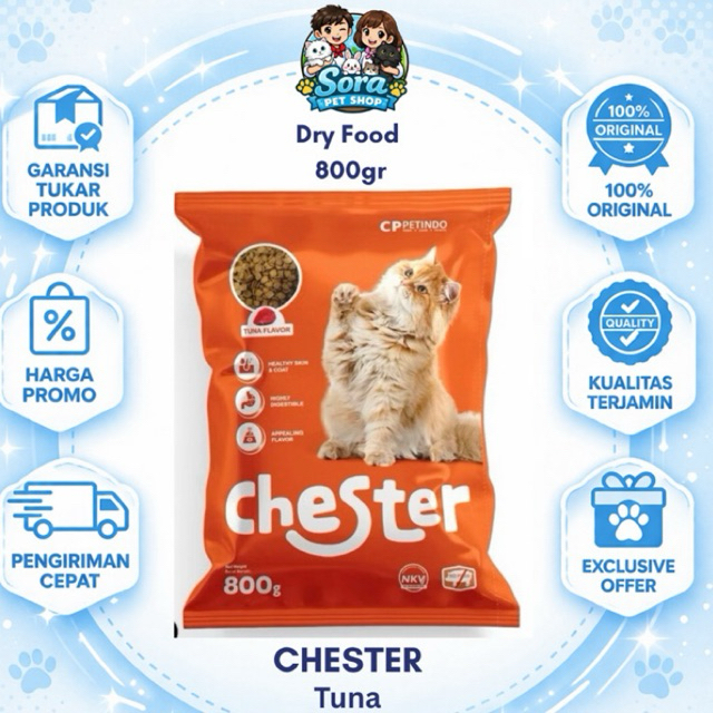 Makanan Kucing Chester 800gr Tuna | Chester Cat Food 800gr