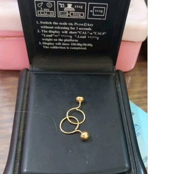 anting tusuk - desain model toge- emas 24k(LM)-emas 99,99- Investasi -2gr