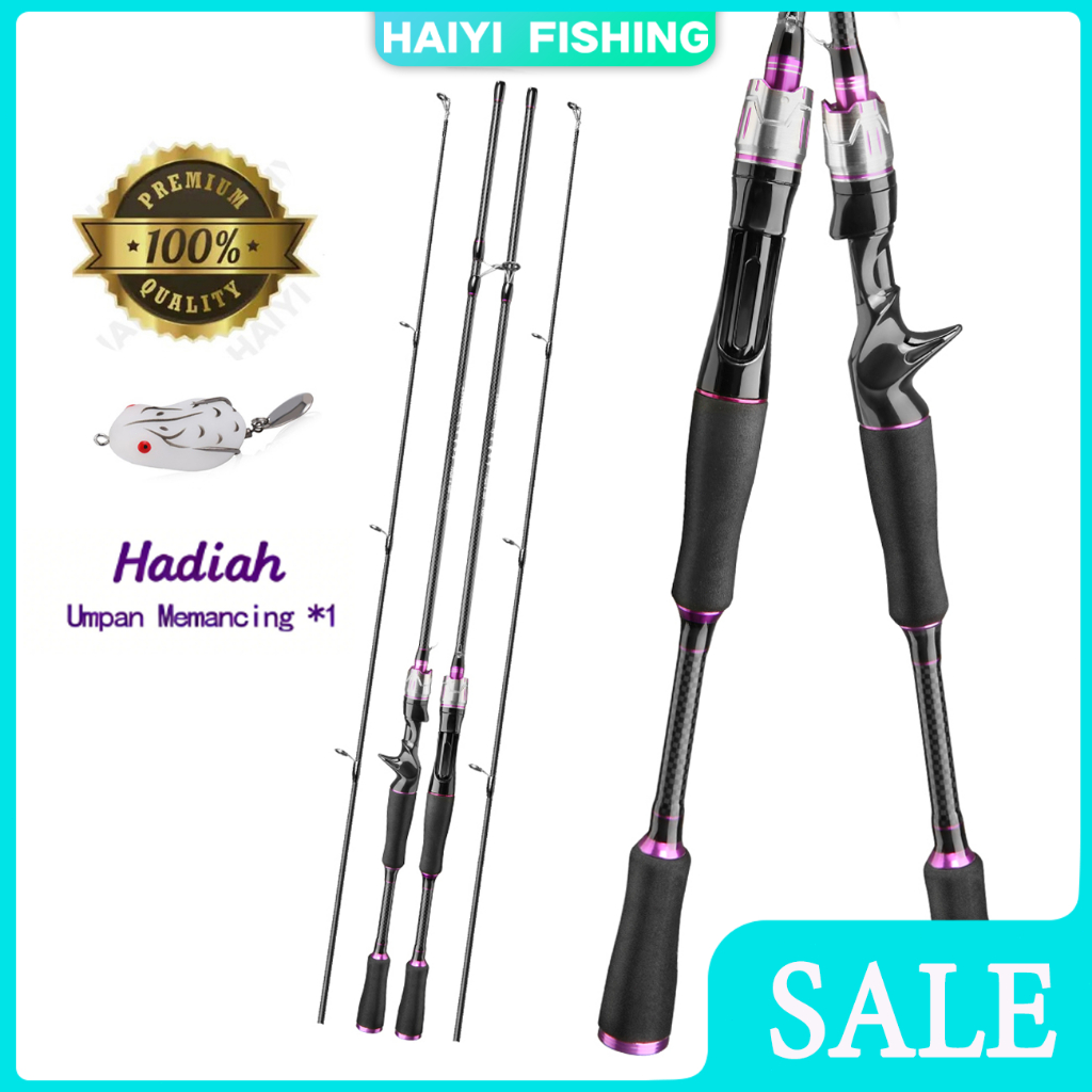 HAIYI FISHING Joran Pancing Serat Kaca Hollow 2 Bagian Power UL Tarik Maksimum 2-4KG Spinning/Castin