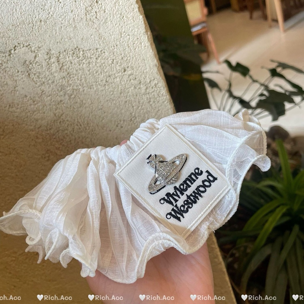 Vivienne westwood sheer ruffle scrunchy branded ikat rambut