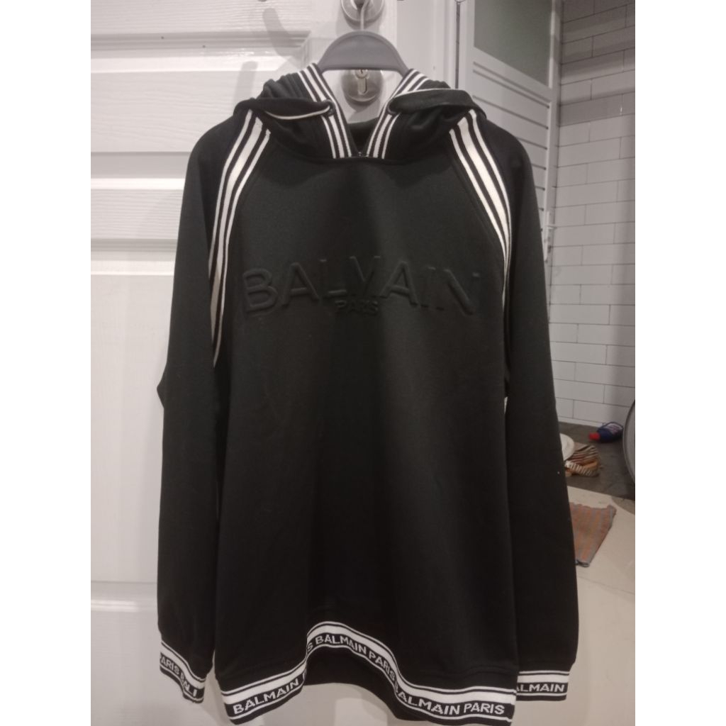 Hoodie Hitam Balmain Paris Original